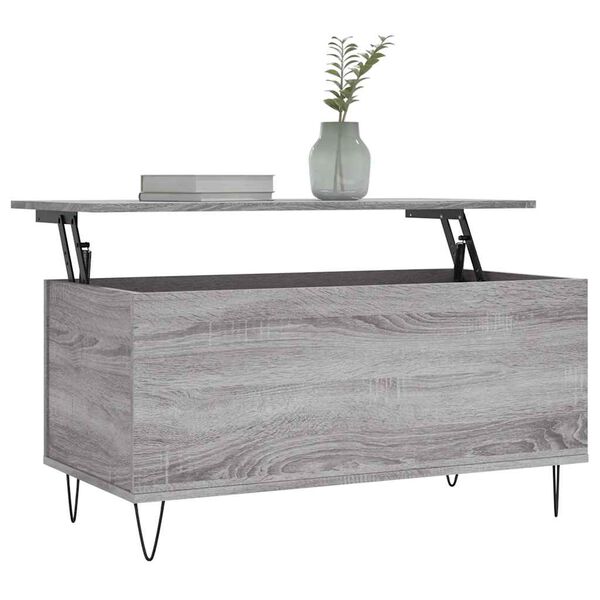 vidaXL Τραπεζάκι Σαλονιού Γκρι Sonoma 90x44,5x45 εκ.Επεξεργασμένο Ξύλο