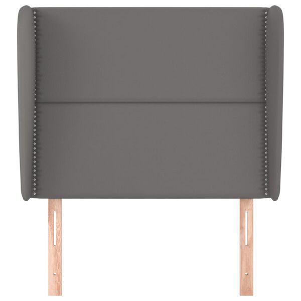 vidaXL Κεφαλάρι με Πτερύγια Γκρι 83x23x118/128 εκ. Συνθετικό Δέρμα