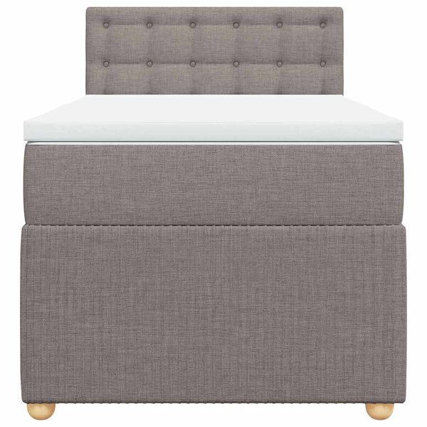 vidaXL &Kappa;&rho;&epsilon;&beta;ά&tau;&iota; Boxspring &mu;&epsilon; &Sigma;&tau;&rho;ώ&mu;&alpha; Taupe 100 x 200 &epsilon;&kappa;. &Upsilon;&phi;&alpha;&sigma;&mu;ά&tau;&iota;&nu;&omicron;