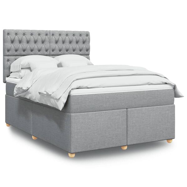 vidaXL &Kappa;&rho;&epsilon;&beta;ά&tau;&iota; Boxspring &mu;&epsilon; &Sigma;&tau;&rho;ώ&mu;&alpha; &Alpha;&nu;&omicron;&iota;&chi;&tau;ό &Gamma;&kappa;&rho;&iota; 140x190 &epsilon;&kappa;. &Upsilon;&phi;&alpha;&sigma;&mu;ά&tau;&iota;&nu;&omicron;