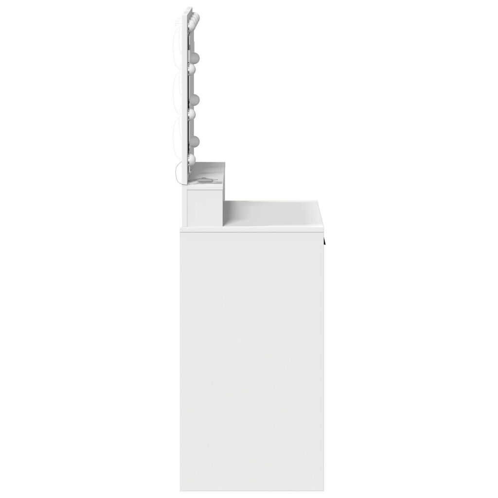 vidaXL Γραφείο Μακιγιάζ με LED Φώτα Λευκό 50x41x135 εκ