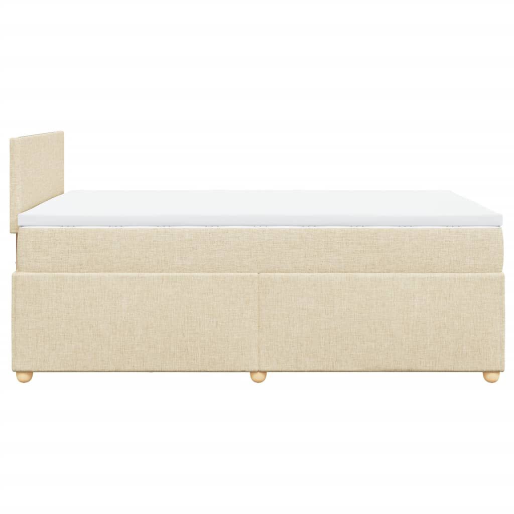 vidaXL Κρεβάτι Boxspring με Στρώμα Κρεμ 120x200 εκ. Υφασμάτινο