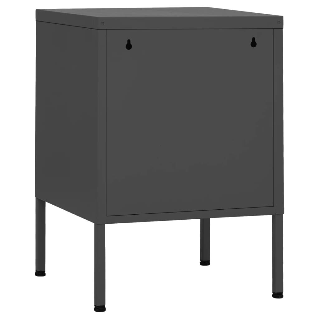 vidaXL Κομοδίνο Ανθρακί 35 x 35 x 51 εκ. από Ατσάλι