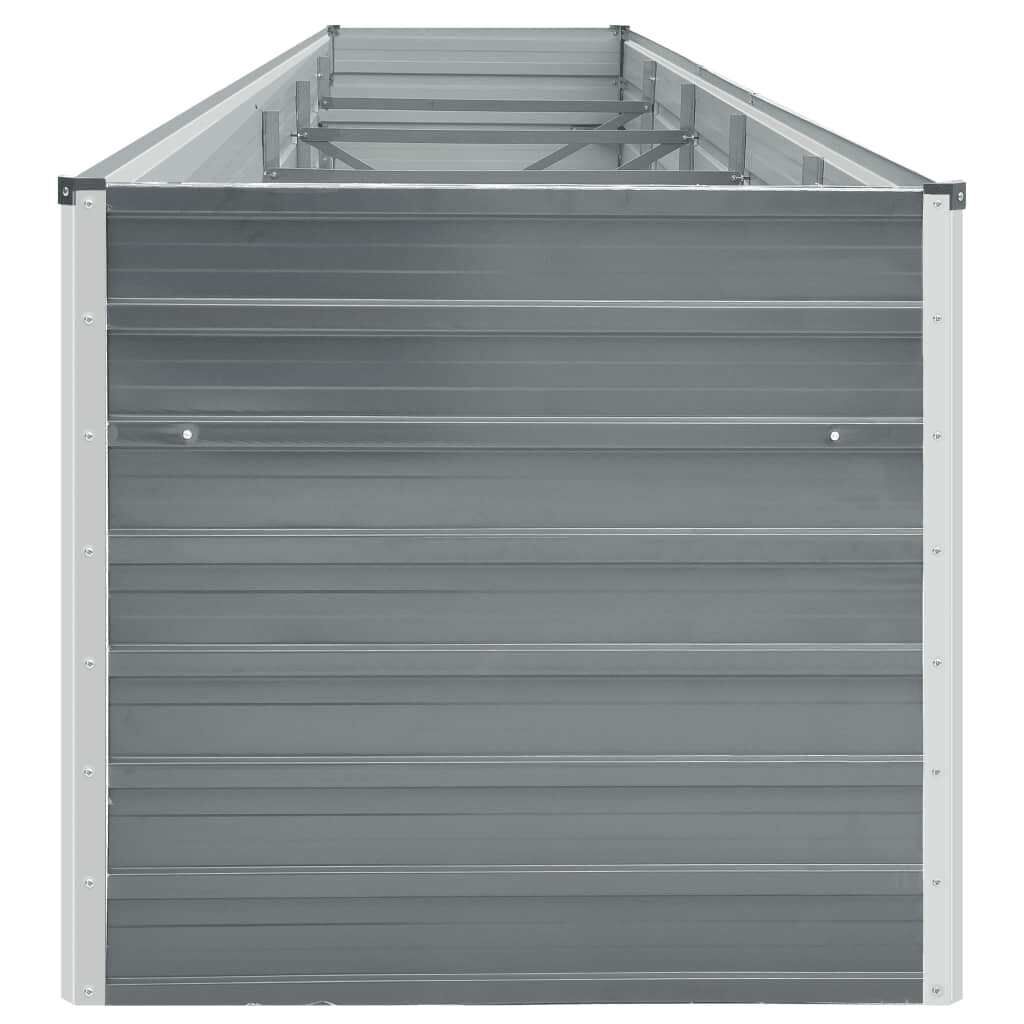 vidaXL Ζαρντινιέρα Υπερυψωμένη Γκρι 400x80x45 εκ. Γαλβαν. Χάλυβας