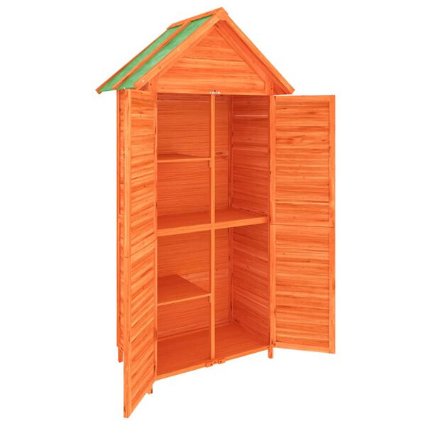 vidaXL Αποθήκη Εργαλείων Κήπου Καφέ 89x52,5x175 εκ. Μασίφ Ξύλο Πεύκου
