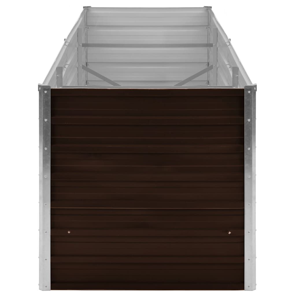 vidaXL Ζαρντινιέρα Υπερυψωμένη Καφέ 240x80x77 εκ. Γαλβανισμ. Χάλυβας