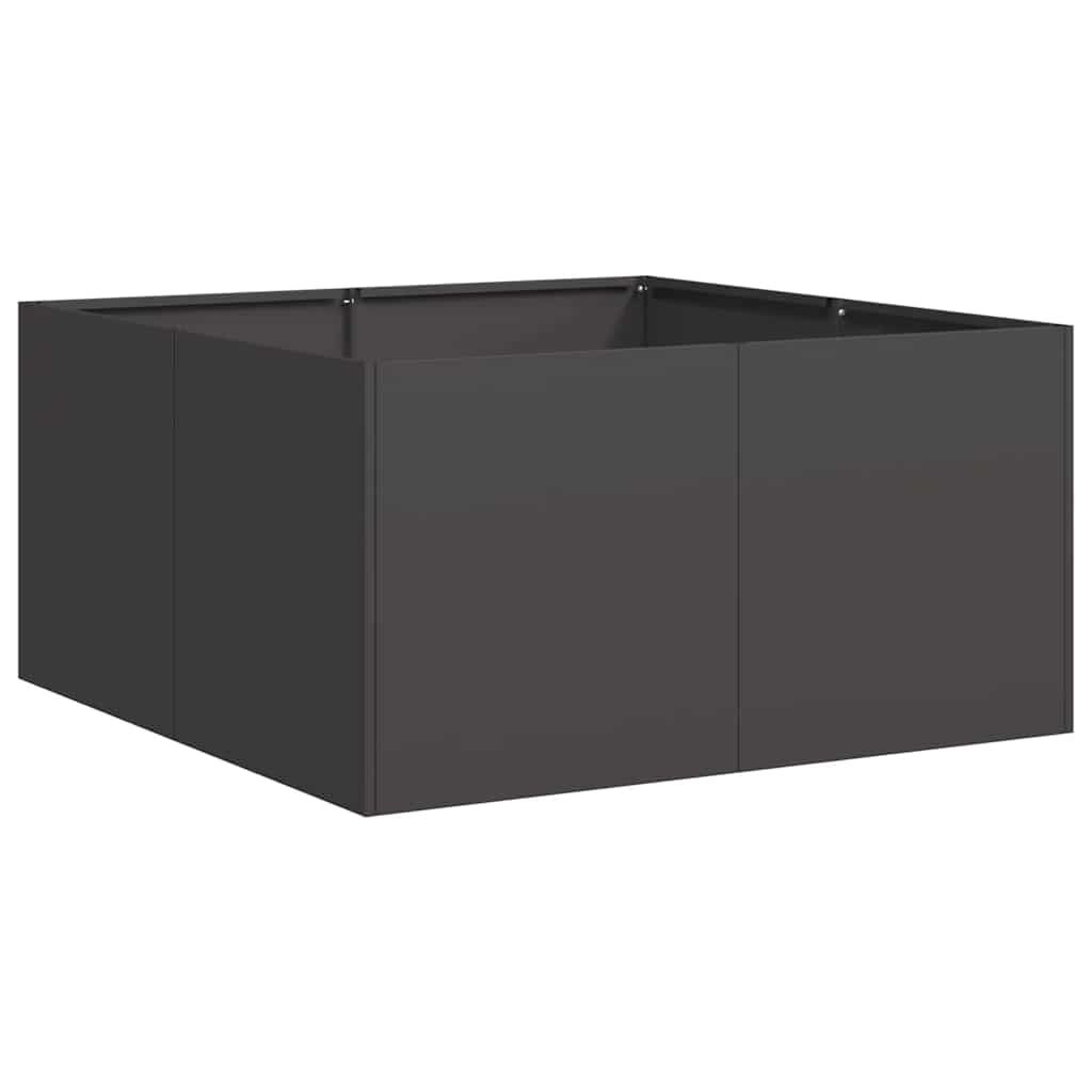 vidaXL Ζαρντινιέρα Μαύρη 80x80x40 εκ. από Χάλυβα Ψυχρής Έλασης