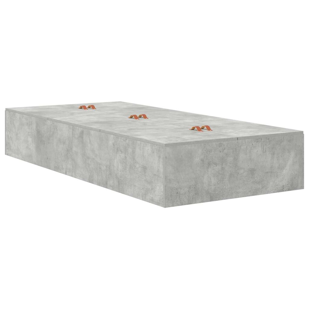 vidaXL Κρεβάτι Αποθήκευσης Γκρι Σκυρόδεμα 75x190 εκ
