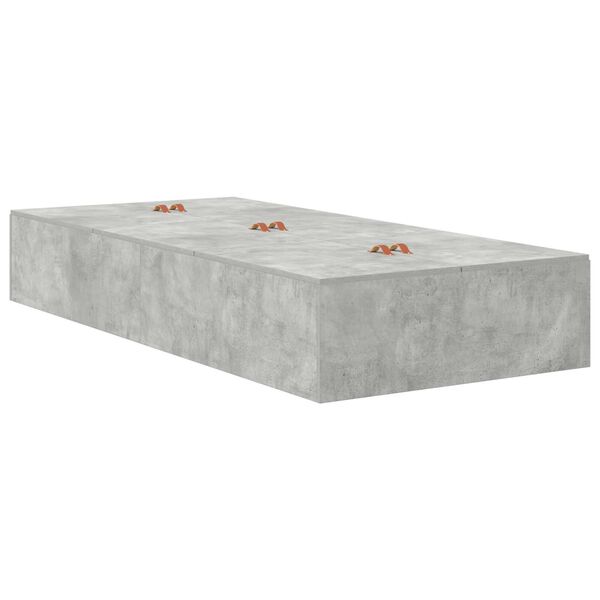 vidaXL Κρεβάτι Αποθήκευσης Γκρι Σκυρόδεμα 75x190 εκ