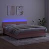 vidaXL &Kappa;&rho;&epsilon;&beta;ά&tau;&iota; Boxspring &mu;&epsilon; &Sigma;&tau;&rho;ώ&mu;&alpha; & LED &Rho;&omicron;&zeta; 180x200 &epsilon;&kappa;. &Beta;&epsilon;&lambda;&omicron;ύ&delta;&iota;&nu;&omicron;