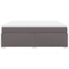 vidaXL Κρεβάτι Boxspring με Στρώμα Γκρι 180x200 εκ. Συνθετικό Δέρμα