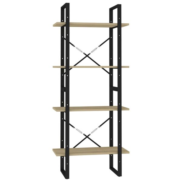 vidaXL Βιβλιοθήκη με 4 Ράφια Sonoma Δρυς 60x30x140 εκ. από Μοριοσανίδα