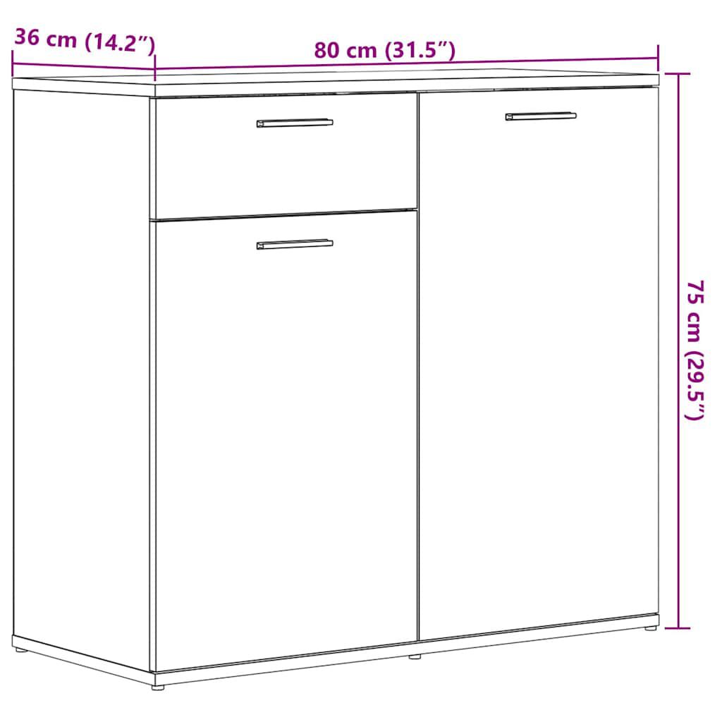 vidaXL Ντουλάπι με Συρτάρι Παλιό Ξύλο 80 x 36 x 75 εκ. από Μοριοσανίδα