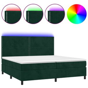 vidaXL &Kappa;&rho;&epsilon;&beta;ά&tau;&iota; Boxspring &mu;&epsilon; &Sigma;&tau;&rho;ώ&mu;&alpha; & LED &Sigma;&kappa;. &Pi;&rho;ά&sigma;&iota;&nu;&omicron; 200x200&epsilon;&kappa; &Beta;&epsilon;&lambda;&omicron;ύ&delta;&omicron;