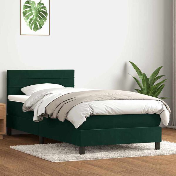 vidaXL Box Spring &kappa;&rho;&epsilon;&beta;ά&tau;&iota; &mu;&epsilon; &sigma;&tau;&rho;ώ&mu;&alpha; &sigma;&kappa;&omicron;ύ&rho;&omicron; &pi;&rho;ά&sigma;&iota;&nu;&omicron; 90x220 cm Velvet