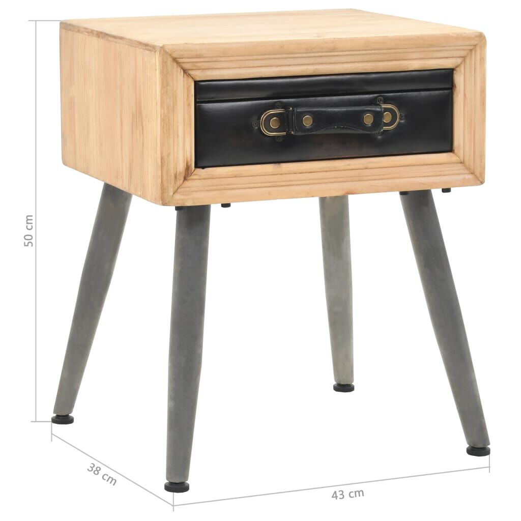 vidaXL Κομοδίνο 43 x 38 x 50 εκ. από Μασίφ Ξύλο Ελάτης