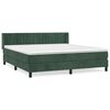 vidaXL Κρεβάτι Boxspring με Στρώμα Σκούρο Πράσινο 160x200εκ. Βελούδινο