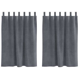 vidaXL Κουρτίνες με κουρτίνες 2 pcs Ανοιχτό γκρι 140 x 140 cm Βελούδο