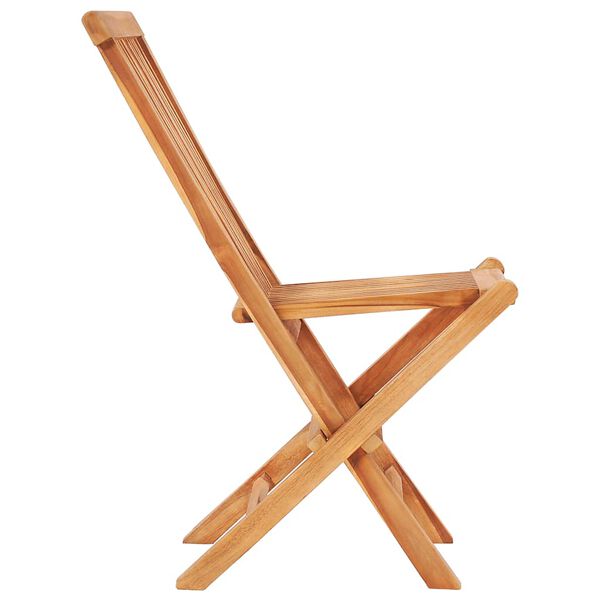 vidaXL Σετ Επίπλων Mπιστρό 3 τεμ. Μασίφ Ξύλο Teak με Μπορντό Μαξιλάρια