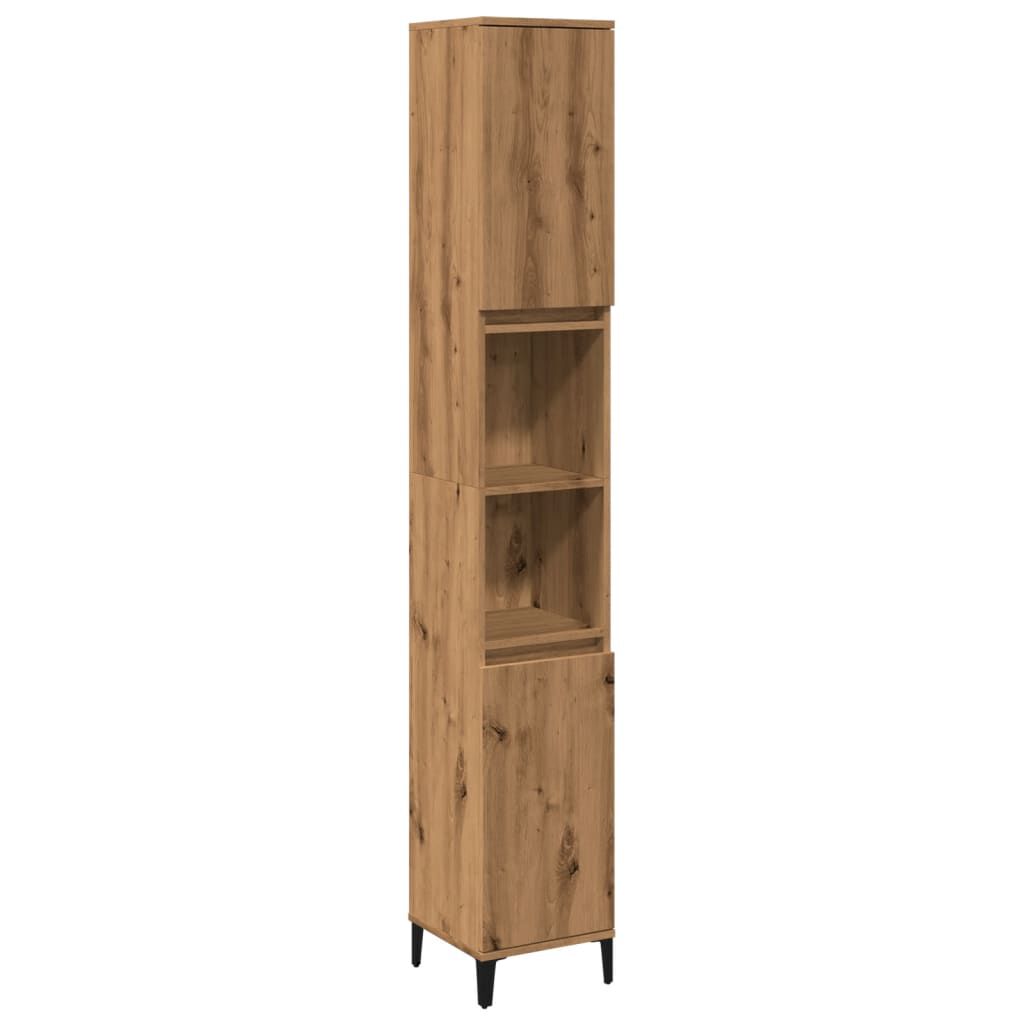 vidaXL Ντουλάπι μπάνιου Δρυς τεχνίτης 30x30x190 cm Κατασκευασμένο ξύλο