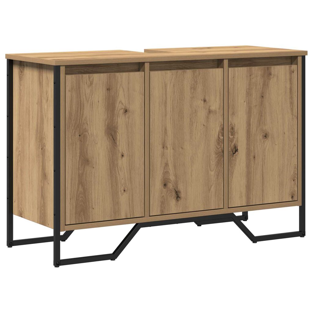 vidaXL ντουλάπι νιπτήρα μασίφ δρυός 91x35x60 εκ επεξεργασμένο ξύλο