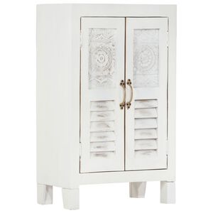 vidaXL Ντουλάπι Λευκό 55 x 30 x 90 εκ. από Μασίφ Ξύλο Ακακίας