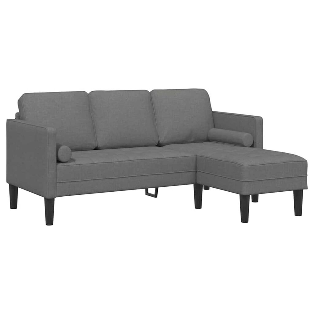 vidaXL Σετ Καναπέ Σκούρο Γκρι 173 x 131 x 67 εκ ύφασμα