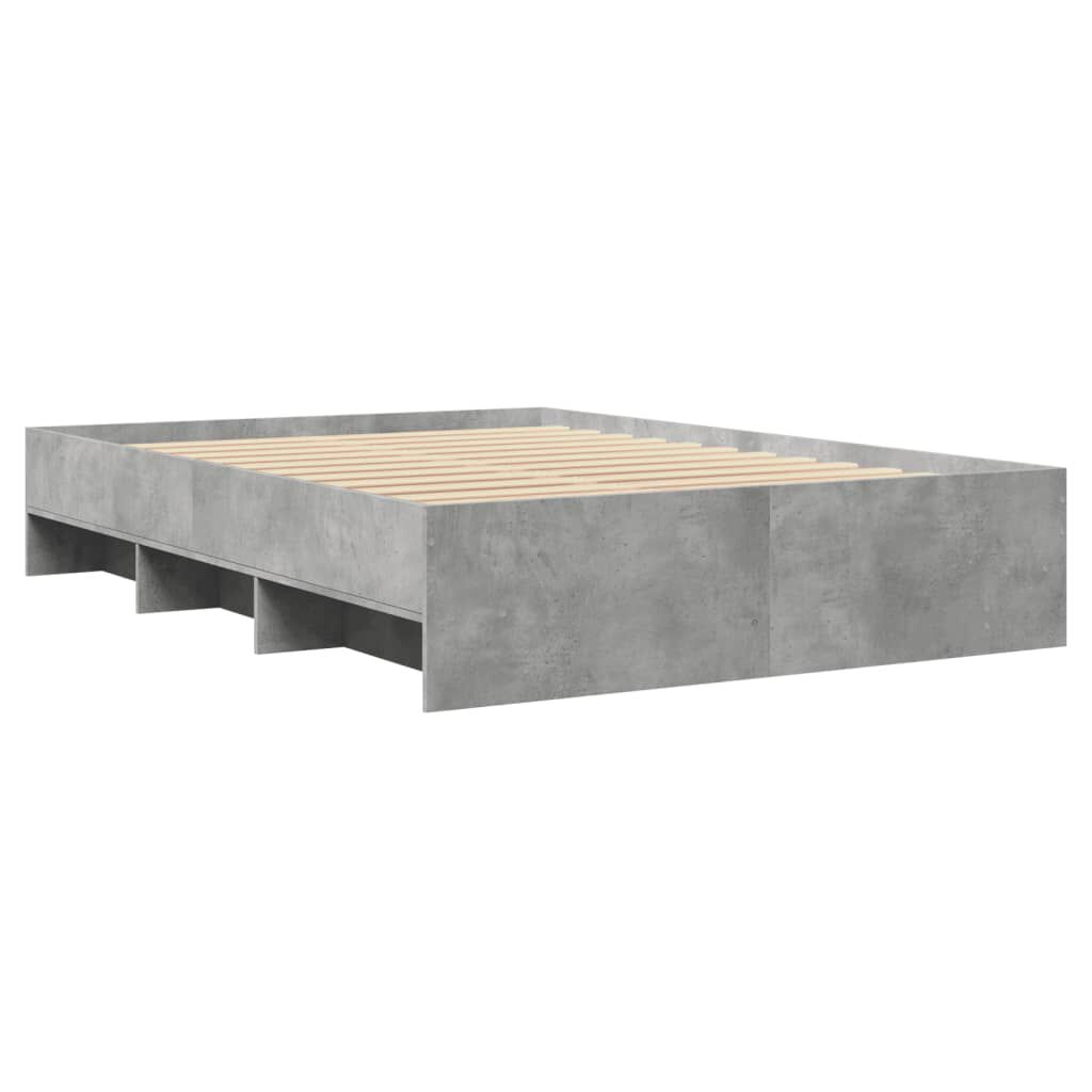 vidaXL Πλαίσιο Κρεβατιού Γκρι Σκυροδέματος 120x200 εκ. Επεξεργ. Ξύλο