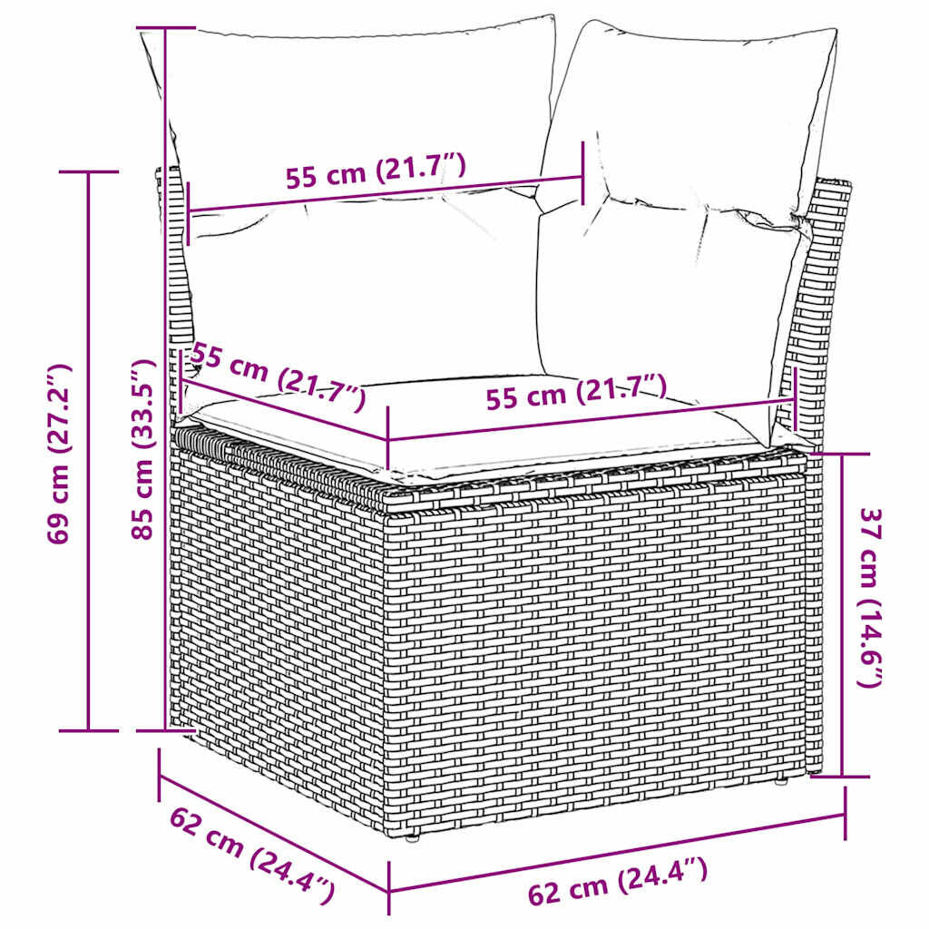 vidaXL Σετ Καναπέ Κήπου 13 pcs Μπέζ και Ανοιχτό Γκρι 110 x 55 x 71 εκ