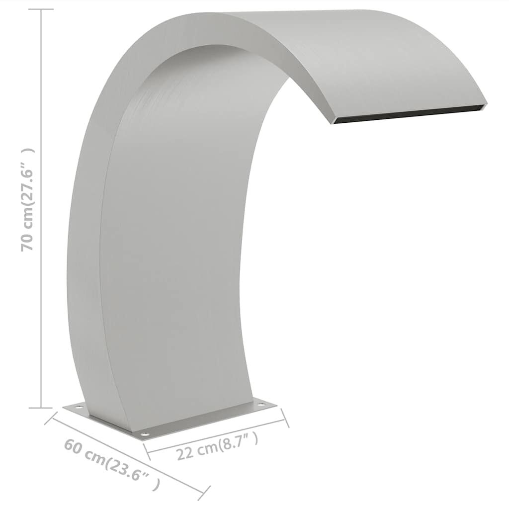vidaXL Σιντριβάνι Πισίνας 22 x 60 x 70 εκ. από Ανοξείδωτο Ατσάλι 304