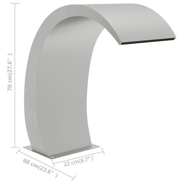 vidaXL Σιντριβάνι Πισίνας 22 x 60 x 70 εκ. από Ανοξείδωτο Ατσάλι 304