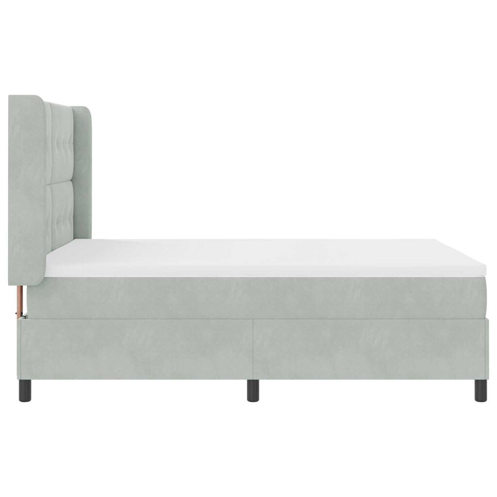 vidaXL Κρεβάτι με Στρώμα Light Grey 140x190 cm Βελούδο