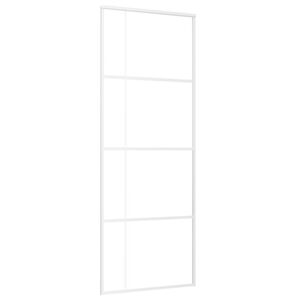 vidaXL Συρόμενη Πόρτα Λευκή Αμμοβολή 76 x 205 εκ. Γυαλί ESG/Αλουμίνιο