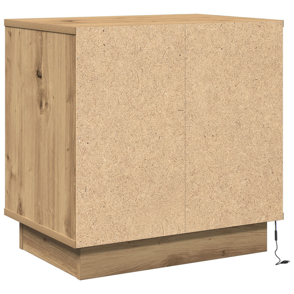 vidaXL Κομοδίνο με LED Artisan Oak 50x34,5x50 εκ.