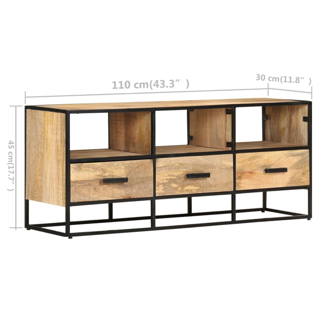 vidaXL Έπιπλο Τηλεόρασης 110 x 30 x 45 εκ. από Ακατέργαστο Ξύλο Μάνγκο