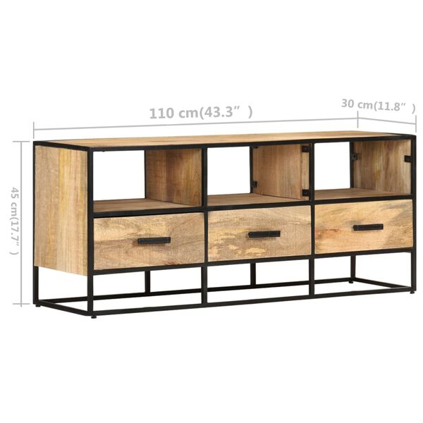 vidaXL Έπιπλο Τηλεόρασης 110 x 30 x 45 εκ. από Ακατέργαστο Ξύλο Μάνγκο
