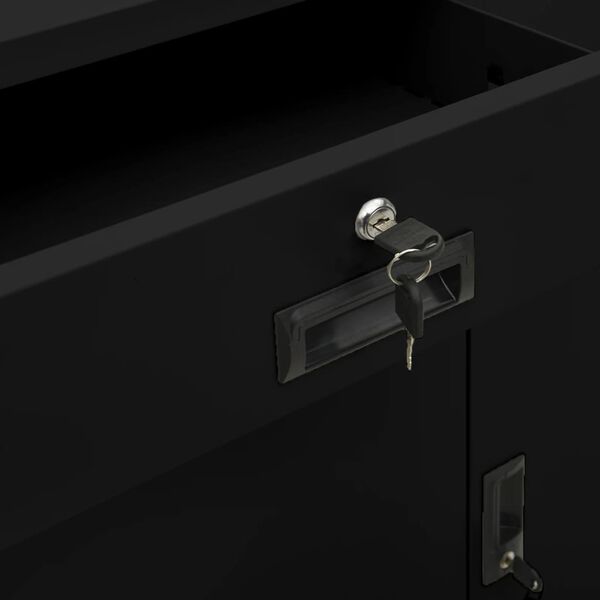 vidaXL Ντουλάπα Γραφείου Μαύρη 90 x 40 x 102 εκ. Ατσάλινη