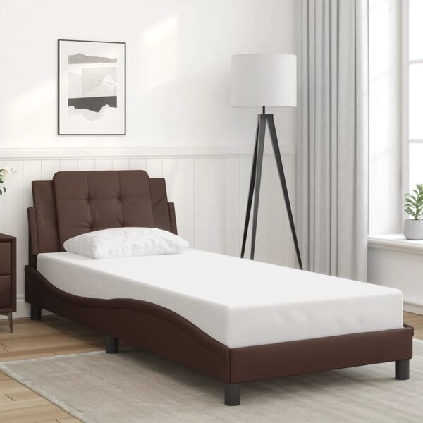 vidaXL Πλαίσιο Κρεβατιού με Κεφαλάρι Καφέ 80x200 εκ. Συνθετικό Δέρμα