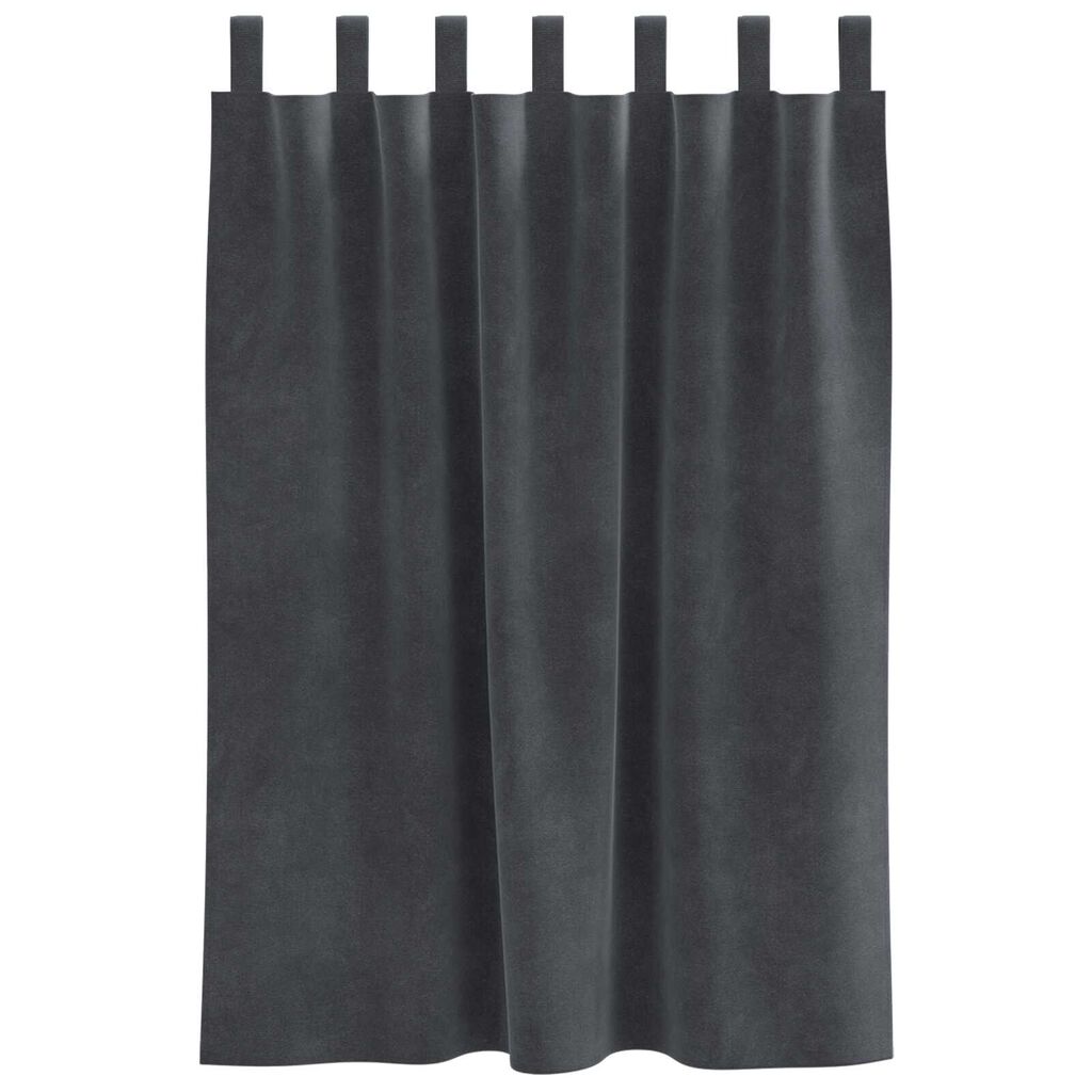 vidaXL Κουρτίνες με κουρτίνες 2 pcs Ανοιχτό γκρι 140 x 140 cm Βελούδο