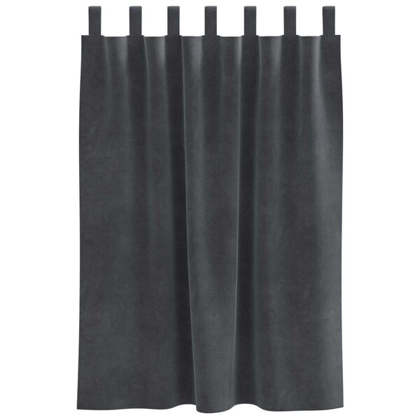 vidaXL Κουρτίνες με κουρτίνες 2 pcs Ανοιχτό γκρι 140 x 140 cm Βελούδο