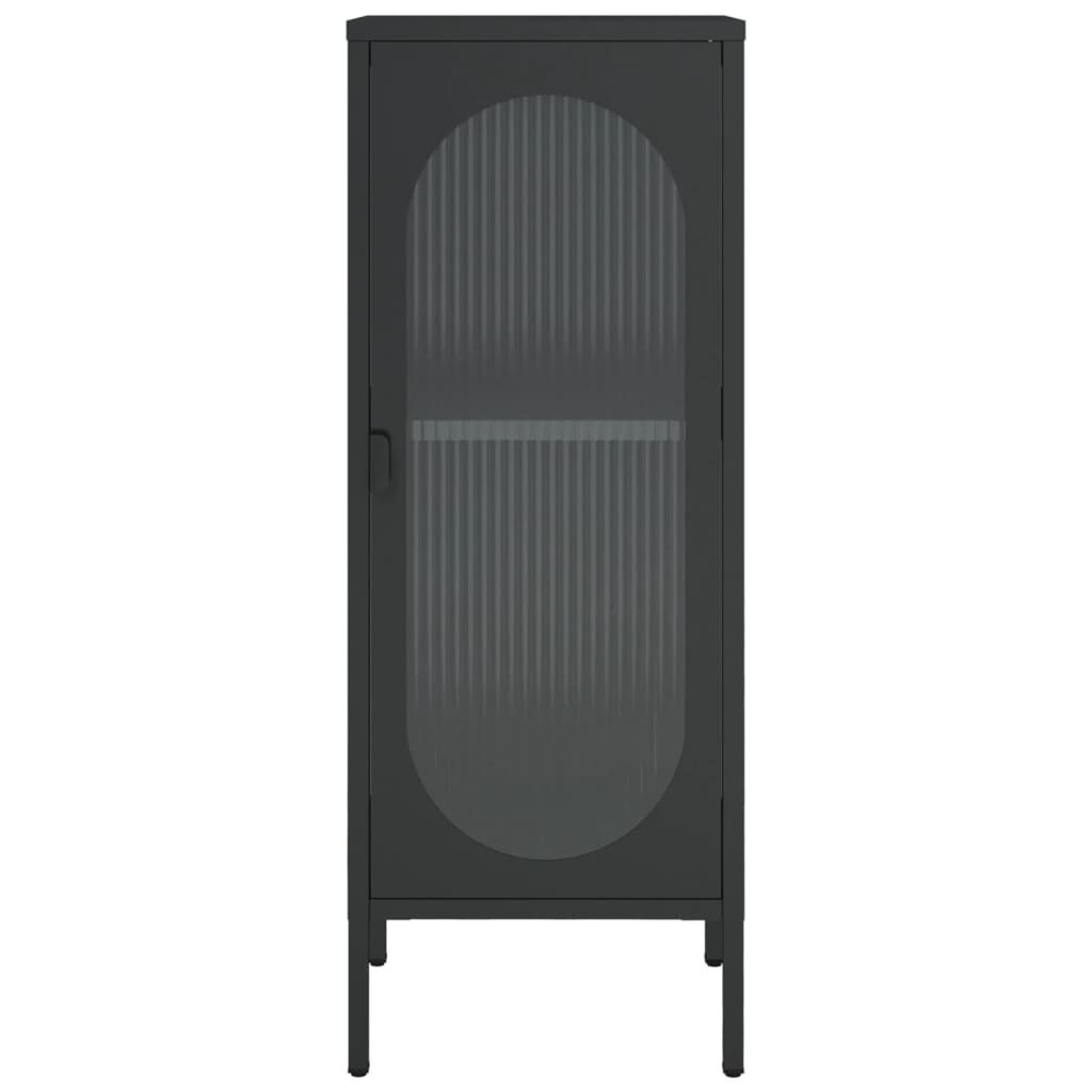 vidaXL Μπουφές Μαύρος 40 x 35 x 105 εκ. από Γυαλί και Ατσάλι