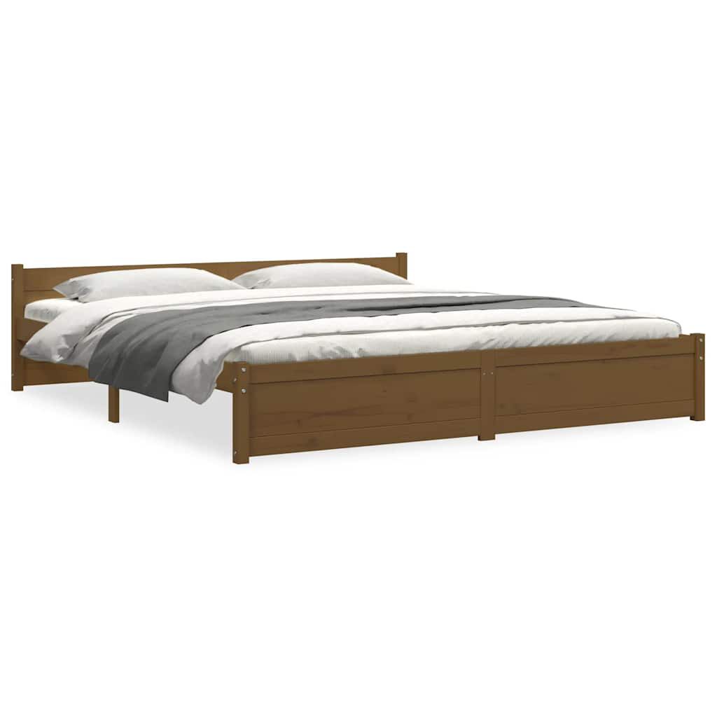 vidaXL Πλαίσιο Κρεβατιού Μελί 180 x 200 εκ. Μασίφ Ξύλο Super King