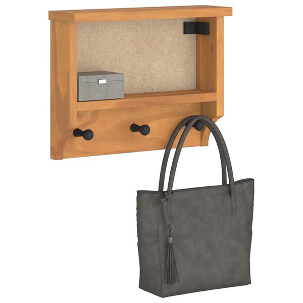 vidaXL Επίτοιχη κρεμάστρα παλτών SANDNES 45x12x35 εκ.Πεύκο μασίφ ξύλο