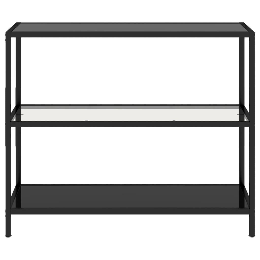 vidaXL Ράφι Διαφανές και Μαύρο 100 x 36 x 90 εκ. από Ψημένο Γυαλί