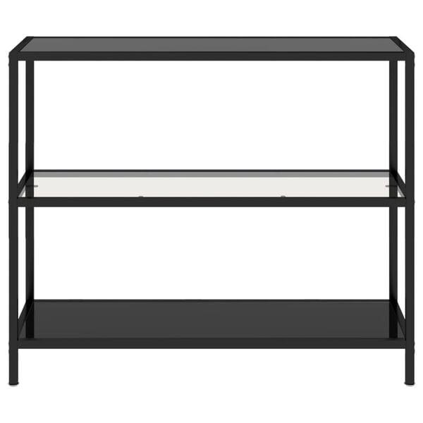 vidaXL Ράφι Διαφανές και Μαύρο 100 x 36 x 90 εκ. από Ψημένο Γυαλί