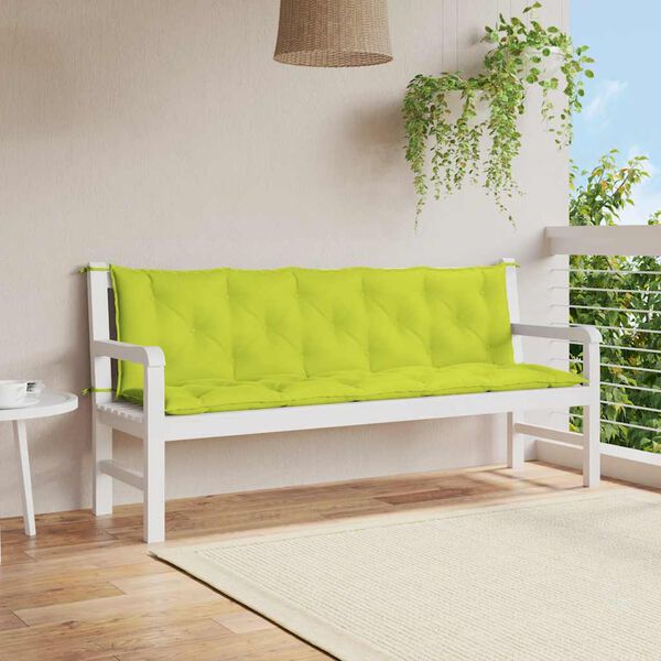 vidaXL Μαξιλάρι Πάγκου Κήπου Αν. Πράσινο 180x(50+50)x7εκ Ύφασμα Oxford