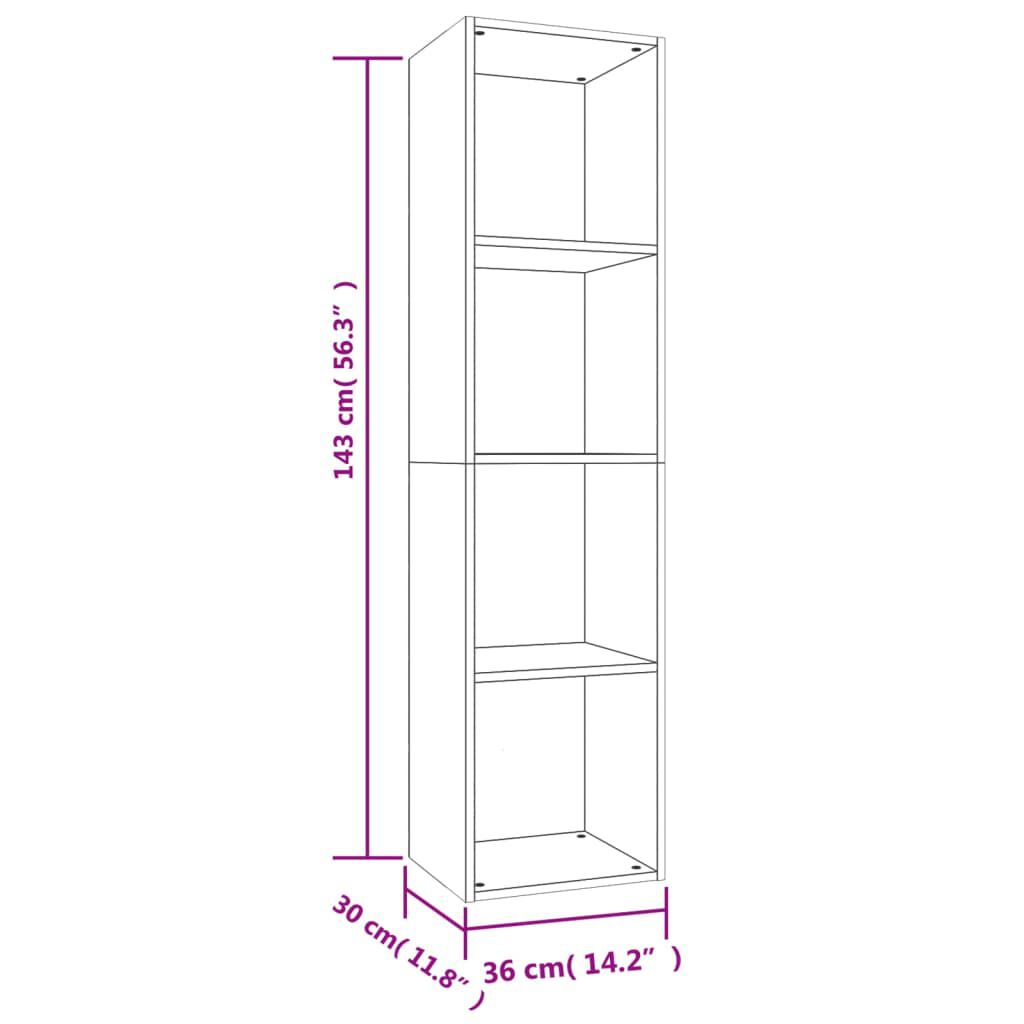 vidaXL Βιβλιοθήκη/Έπιπλο TV Γκρι Σκυροδέματος 36x30x143 εκ Επεξ. Ξύλο