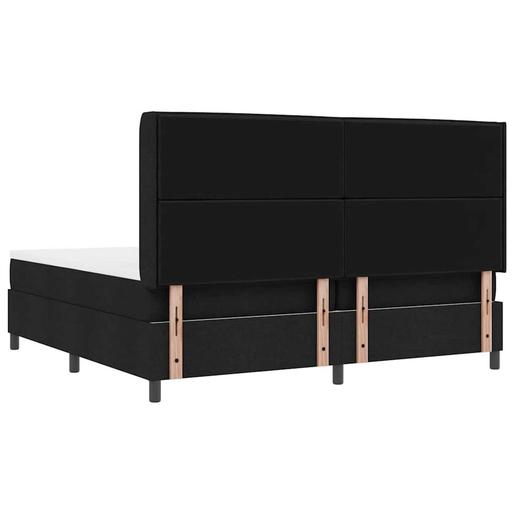 vidaXL Κρεβάτι με ελατήρια με στρώμα Μαύρο 200 x 200 cm ύφασμα