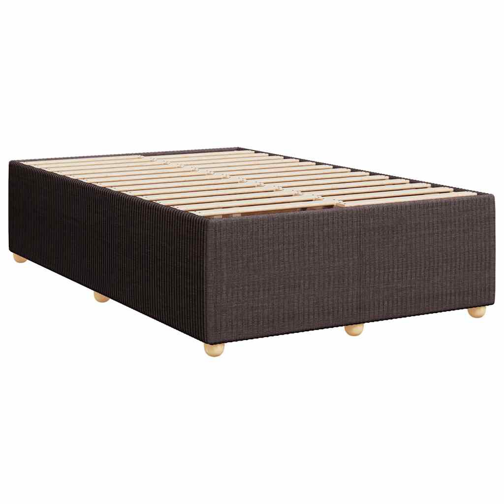 vidaXL Κρεβάτι Boxspring με Στρώμα Σκούρο Καφέ 120x200 εκ. Υφασμάτινο
