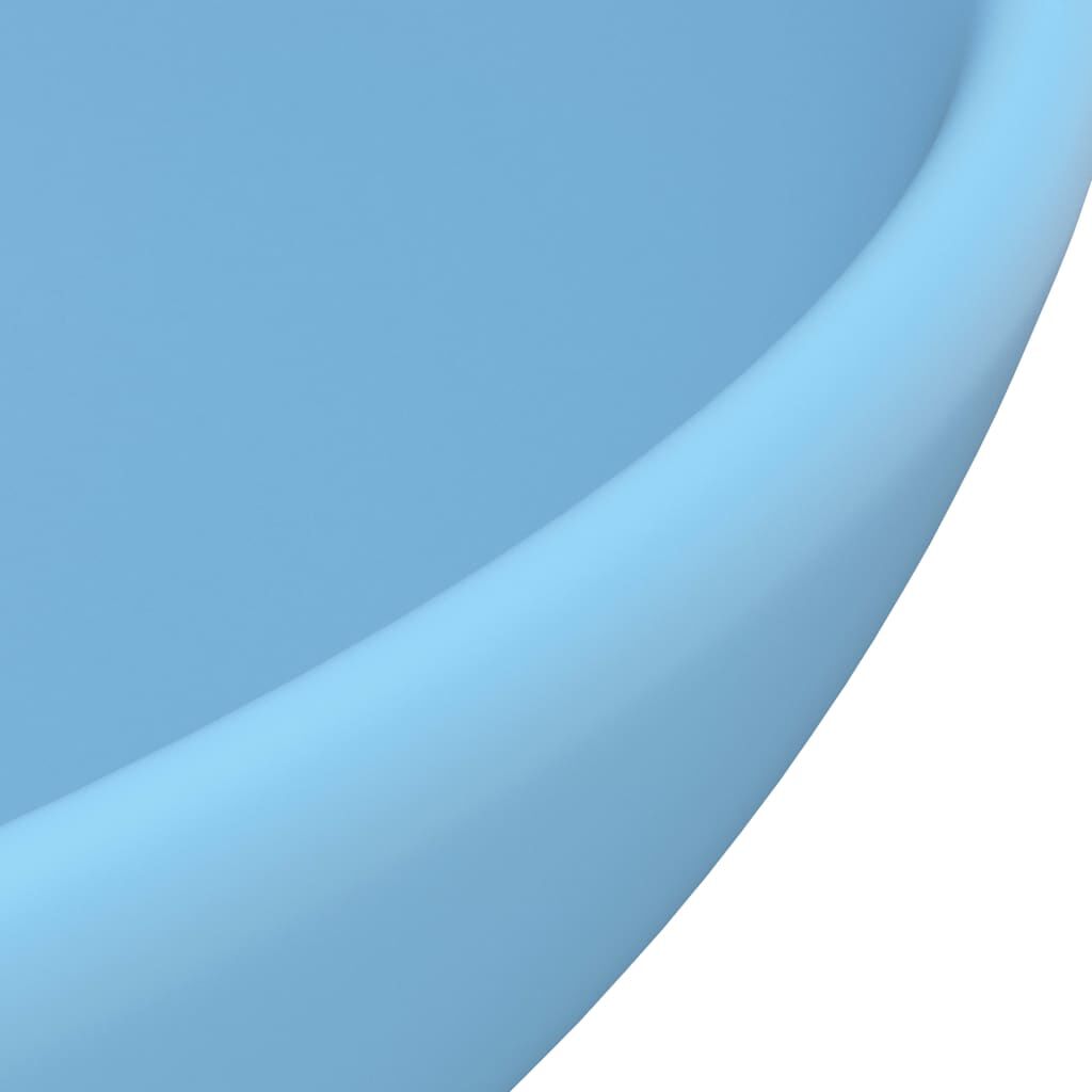 vidaXL Νιπτήρας Πολυτελής Στρογγυλός Γαλάζιο Ματ 32,5x14 εκ. Κεραμικός